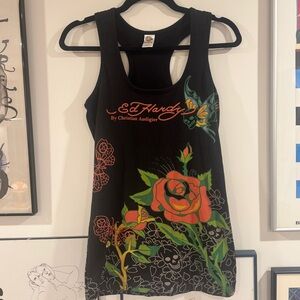Vintage Y2K Ed Hardy OG LE VIF PRODUCTION HOLLYWOOD graphic tank - Size M